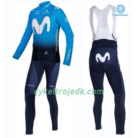 Cykeltøj Langærmet Vinter + Bib Cykelbukser 2019 Movistar Team N001